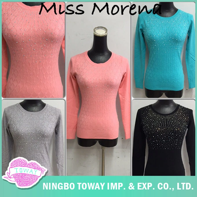 High Quality Ladies Clothing Best Fine Flower Beaded Knitwear Design