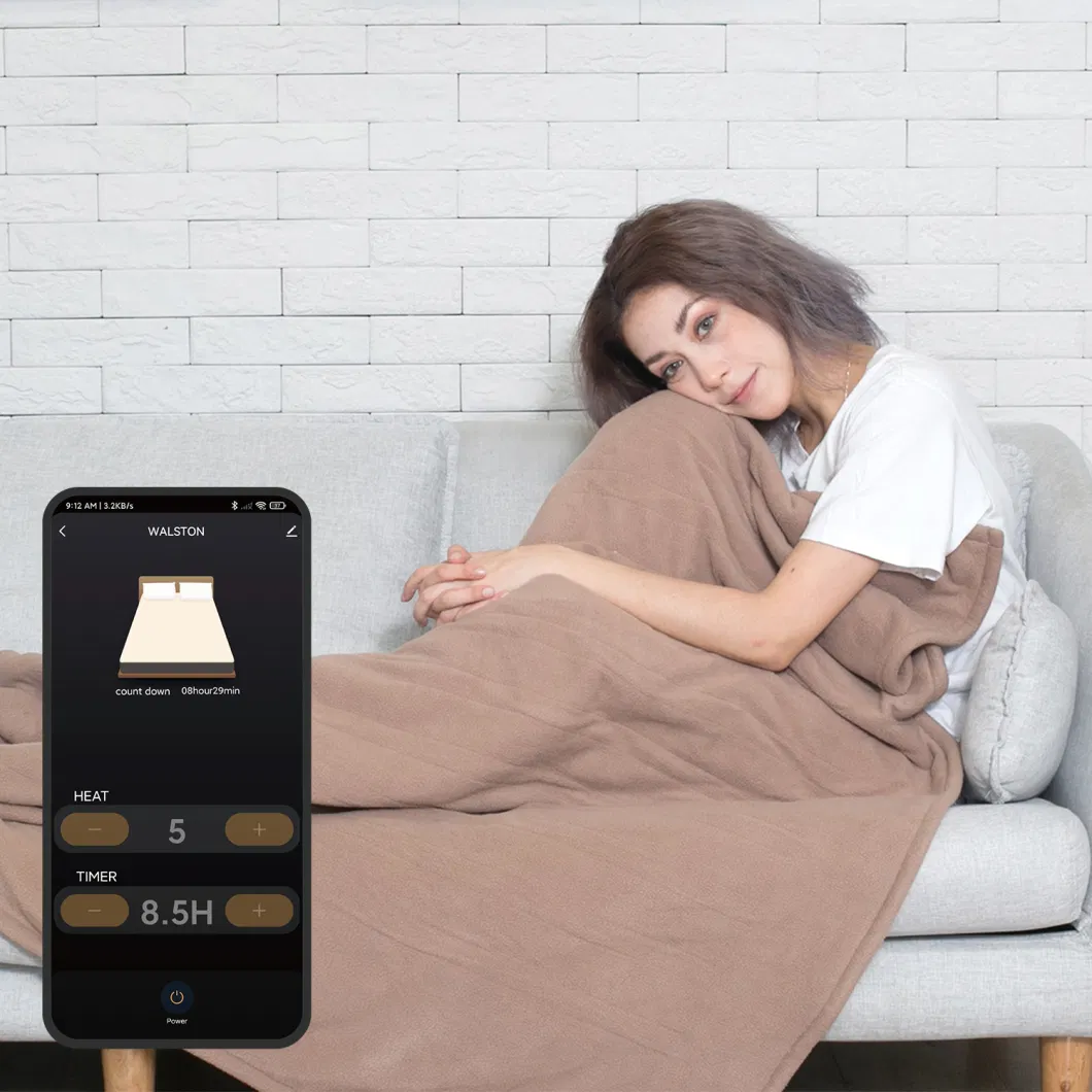 Tuya System Wireless Connected Electric Six Color Blanket WiFi Smart Controller, Polar Fleece, Machine Washable