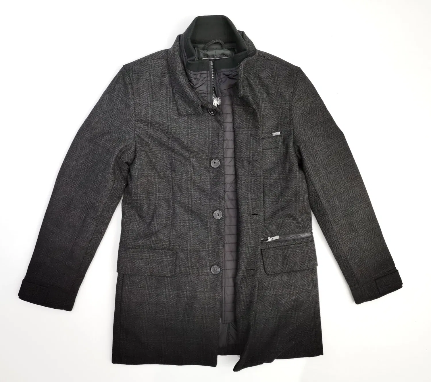 La moda de los hombres de invierno de lana de cachemira Outwear chaqueta abrigo de lana