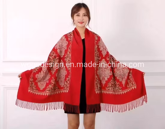 Nuevo diseñador Woge fábrica bordado Paisley flor cachemir bufanda chal accesorio de vestido islámico